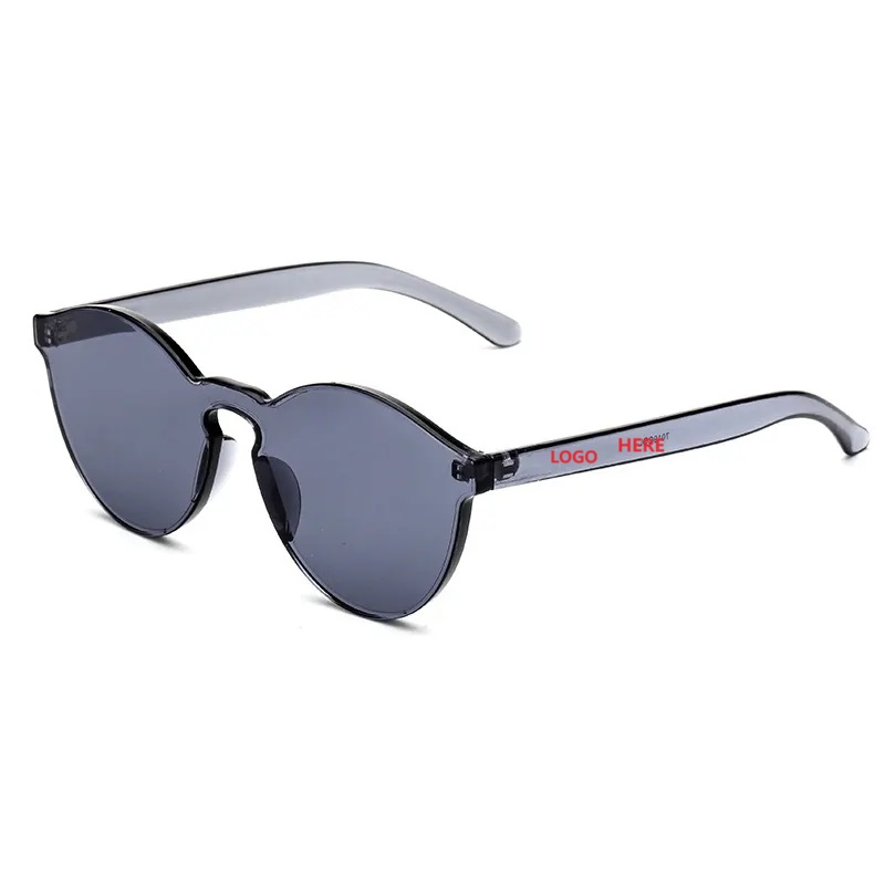 Rimless Candy Transparent Heart Shaped Sunglasses for Women - Sunglasses