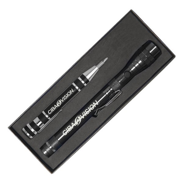 Gift Set With Fl22 Telescopic Flashlight & Km401 Screwdriver
