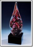 Burgundy Glass Award w/ Marble Base (3.5"x8.75")
