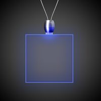 24" Blue Square Light-Up Pendant Necklace(Pad Printed) - Necklaces, Pendants