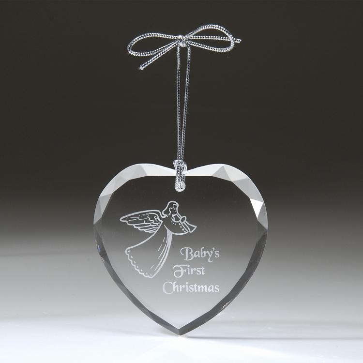 Heart Shaped Crystal Ornament - Crystal, Ornaments
