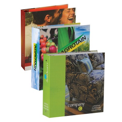 Turned Edged Litho Wrap Binder w/ 4" Angle D-Ring Capacity (11" x 8-1/2" Sheet Size)