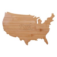Usa Shape Bamboo Cutting Board