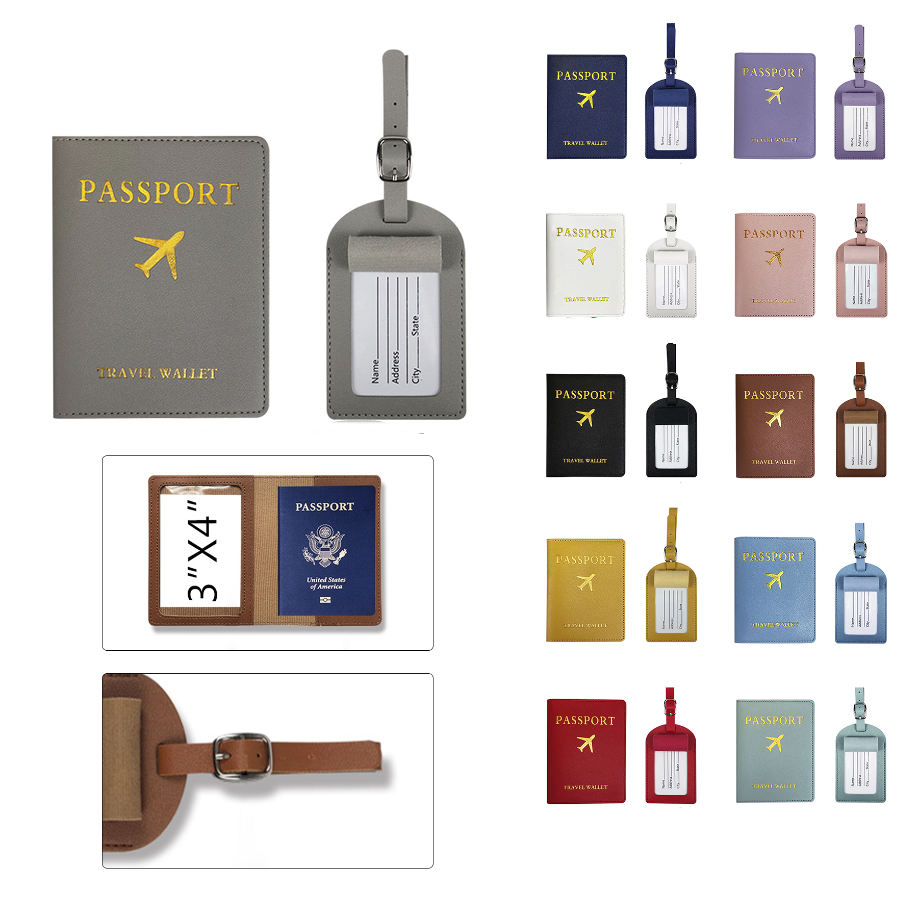 Leather Passport Holder Set - Cases