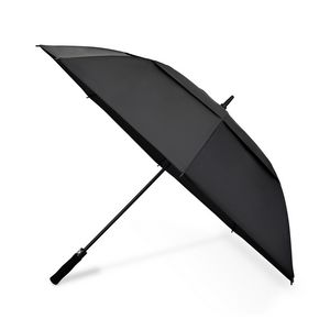 Elements 60" Recycled Auto Open Double Canopy Golf Umbrella - Black