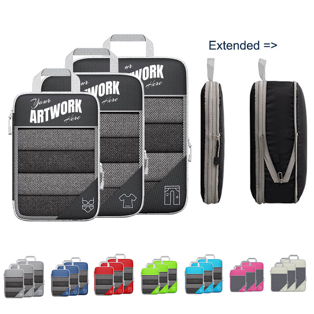 Visible 3 PCS Set Mesh Luggage Organizer Or Compression Packing Cube Set - Organizers, Bags
