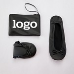 PU Leather Foldable Ballet Shoes For Women Includes Compact Storage Pouch