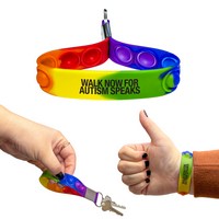 Rainbow Popper Keychain - Wristbands, Squeeze Toys