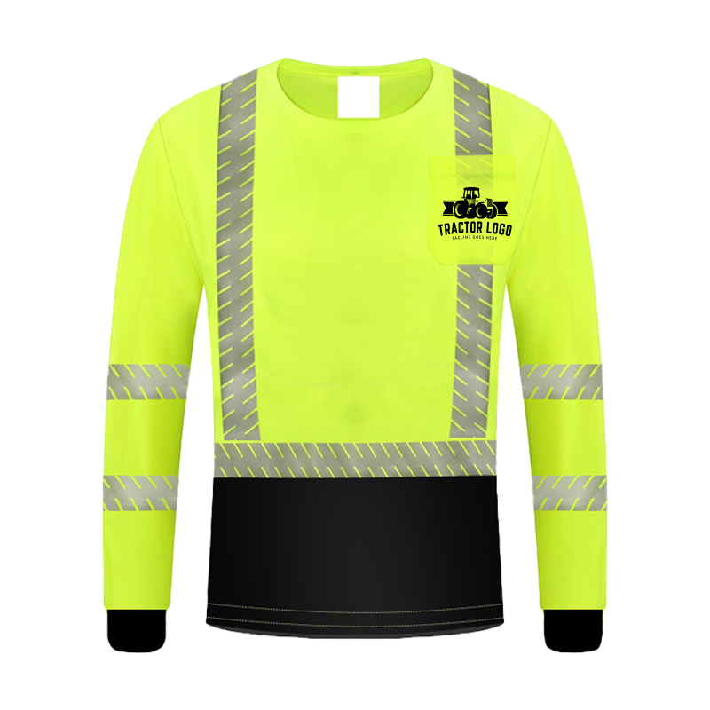 Class 3 Reflective Safety Long Sleeve T-Shirt With Pocket - Shirts