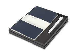 Moleskine® Large Cahier and GO Pen Gift Set - Sapphire Blue