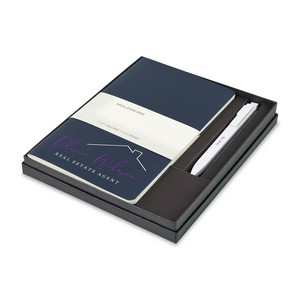 Moleskine® Large Cahier and GO Pen Gift Set - Sapphire Blue