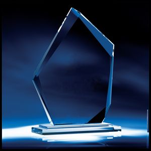 6.5" Crystal Summit Award w/Glass Base