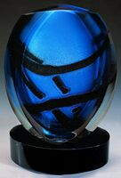 Glaze Fusion Vase w/ Marble Base (4.5"x5.5"x8.5") - Vases, Awards