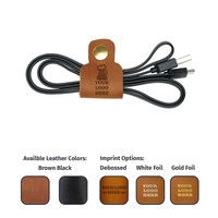Full-Grain Leather Tech Snap (Slim Pinched #C) - Cord Organizer - Made in USA - Wraps, Organizers