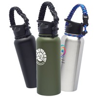 34 oz. Vulcan Stainless Steel Water Bottles w/ Carrying Strap - Bottles, Beverage Insulators