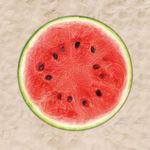 63 x 63" Watermelon Shaped Custom Shape Towels Soft Microfiber Beach Towels - Two Side Printing
