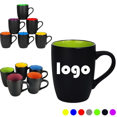 Matte Black Porcelain Coffee Mug 16 Oz