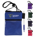 Dual Zipper Pocket Badge Holder/Passport Pouch
