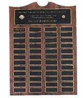 Roster Series American Walnut Perpetual Plaque w/48 Brass Plates (20"x 30") - Plaques