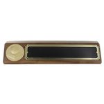 Apple & Books Walnut Desk Block w/Black Screened Plate